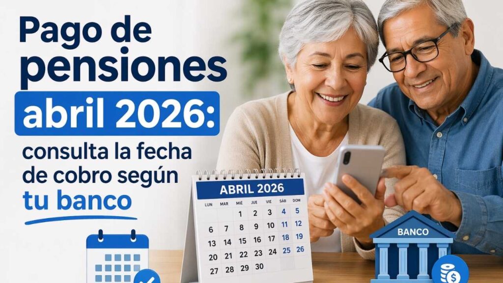 Pago de pensiones abril 2026: consulta la fecha de cobro según tu banco