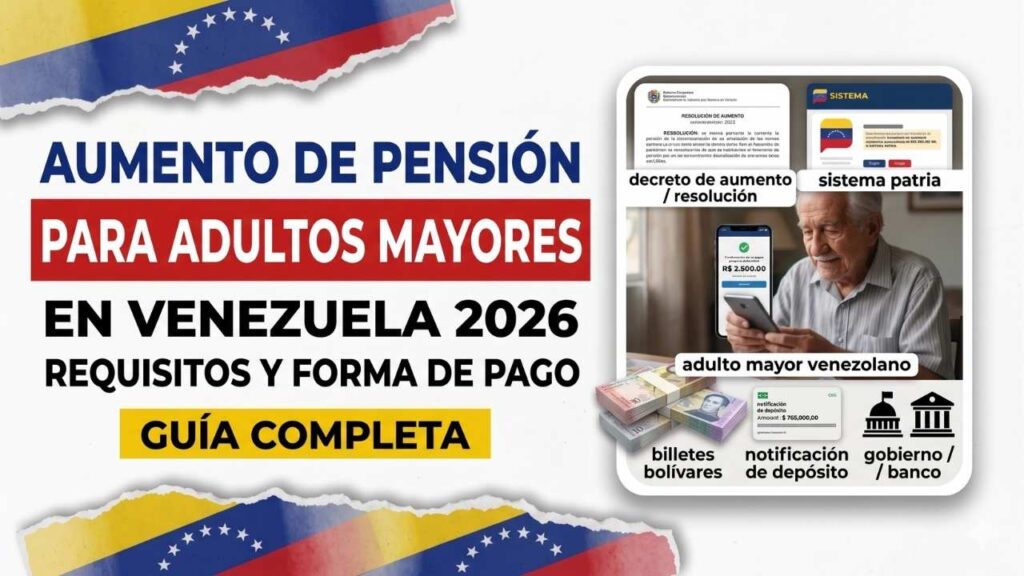 Aumento de pensión para adultos mayores en Venezuela 2026: requisitos y forma de pago