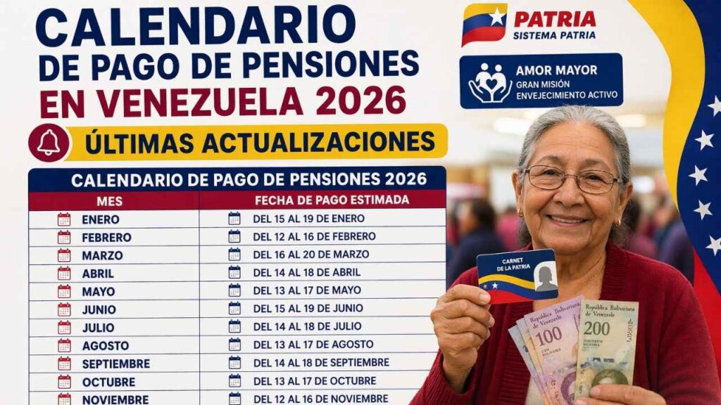 Calendario de pago de pensiones en Venezuela 2026 – Últimas actualizaciones