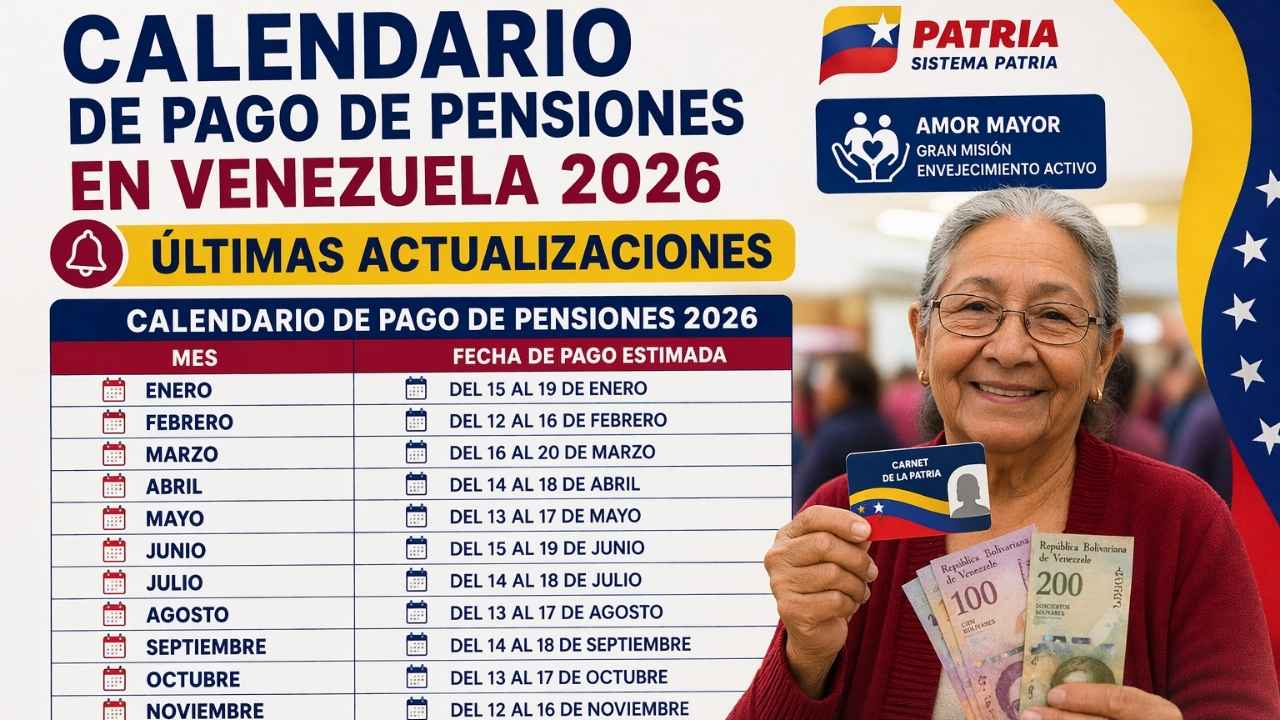 Calendario de pago de pensiones en Venezuela 2026 – Últimas actualizaciones